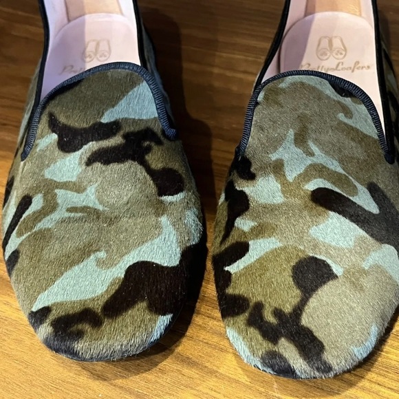 PRETTY BALLERINAS (LOAFERS) Horsehair Camo Flats Size 37 Fab Condition Worn 1x! - Picture 7 of 13